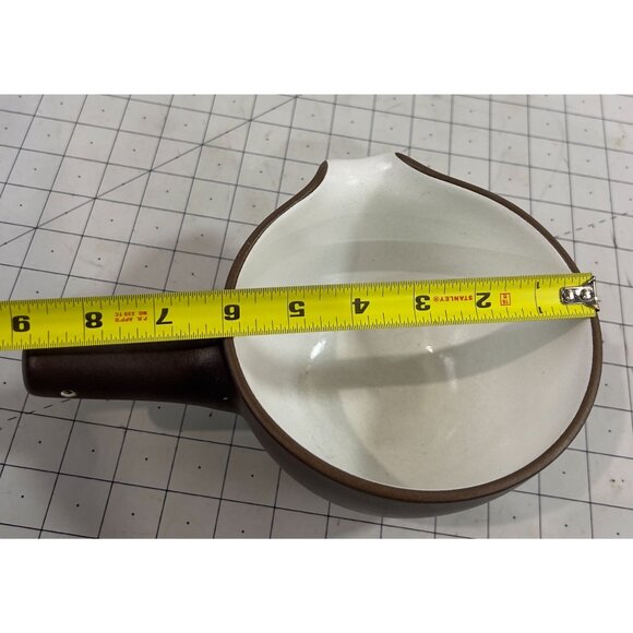 Heath Stoneware Spouted Batter Pouring Bowl w/Handle Chocolate Brown USA 6" USA - Picture 6 of 9